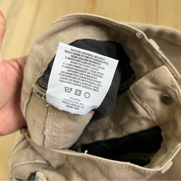 Karen Kane Straight Jeans High-Waisted Women Size 4 Cream Beige 100% Cotton - Picture 7 of 9